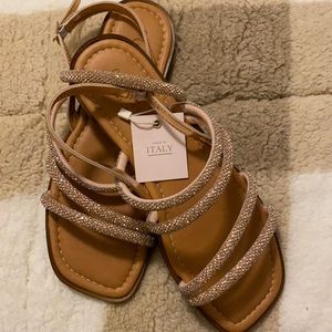 Tan Rhinestone sandal